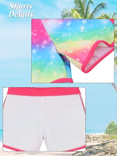 Image of BAOHULU Girls Rash Guard Swimsuit 2 Pieces Long Sleeve Bathing Suit UPF 50+ Quick Dry Beach Swimwear Size 3-14 Years