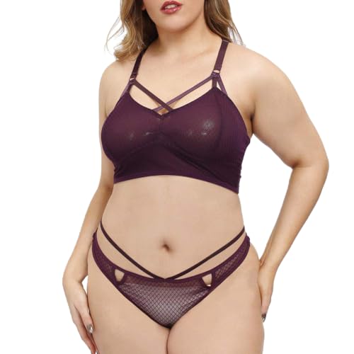 Costume érotique femme transparent avec string dentelle et soutien-gorge noir