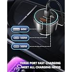 200W USB C Car Charger, 2 Port 100W Type-C Charger with 2 100W USB C Cable - Image 2