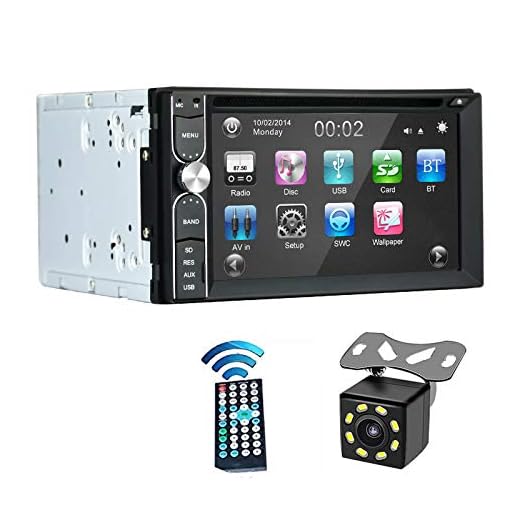 EZoneTronics Backup Camera Included + Double Din Car Stereo DVD/CD/AM/FM Player Radio Bluetooth Capacitive Touch Screen Support USB SD 1080P Multi Language Remote Control