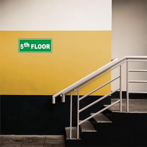 Image of ATTRACTSO - 5th Floor Sign Self Adhesive Laminated Sticker for Home, Office, Shop, Hospital, Hotel, Theatre, Restaurant - 12 inchx5 inch inch (Green)