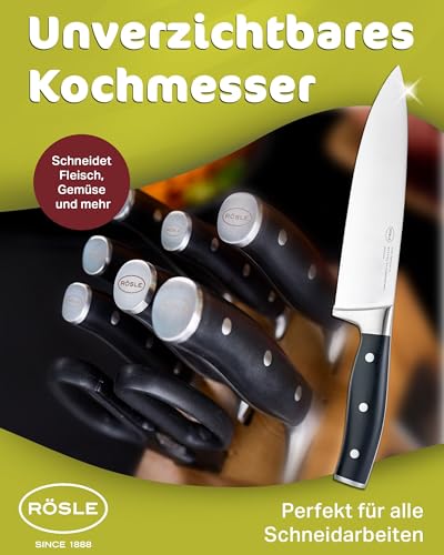 RÖSLE Kochmesser Tradition 20 cm - Hochwertiges und scharfes Küchenmesser, universell einsetzbar...