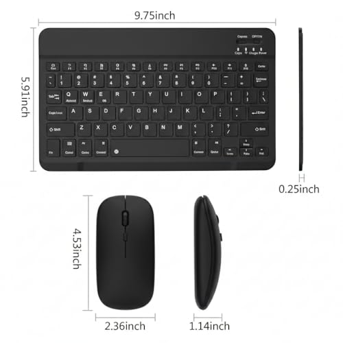 Image of XIKKART Wireless Bluetooth Keyboard & Mouse Combo, Rechargeable Portable Slim Compact Ergonomic Travel Friendly Keyboard Mouse for iPhone iPad Laptop Android Tablet PC, Work from Home & Office Use