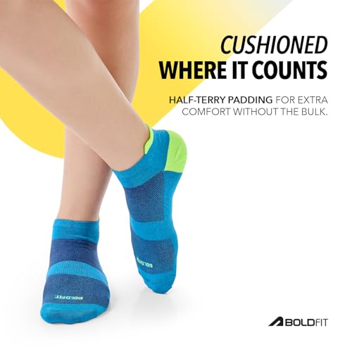 Image of Boldfit No Show Loafer & Ankle Socks for Men & Women Dry Fit Stretchable, Anti Odour & Moisture Absorbent Anti Slip Grip Sports & Gym Socks for Running, Walking & Everyday Wear, Multicolor, Pack of 3