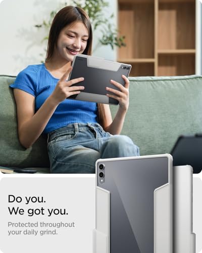 Image of Spigen for Galaxy Tab S11 Ultra Case (2025), Ultra Hybrid Pro Protective Tri-Fold Cover with Transparent Back and S Pen Holder, 14.6 inch, Gray