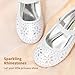 DREAM PAIRS Toddler Girl's Dress Shoes Mary Jane Rhinestone Ballerina Flat for Party, Birthday, Performance, Wedding,Size 12 Little Kid,White,ANGEL-66-1