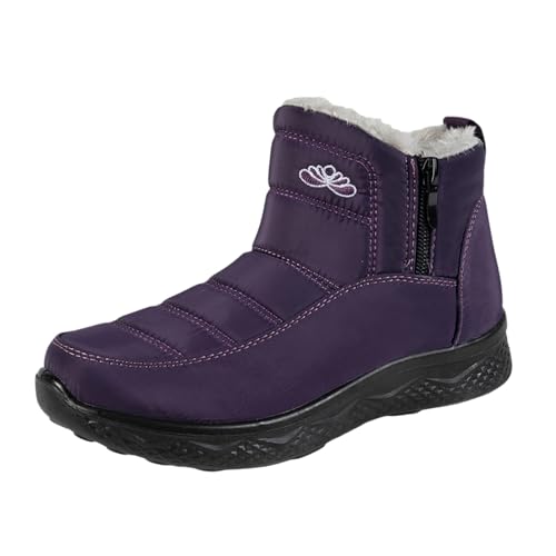 Bottines d'hiver tendance avec doublure polaire chaude et bottes de neige unies