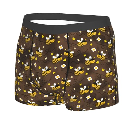 Flying Furry Honey Bees Mens Boxer Briefs Poly Spandex Boxer Briefs Underwear-2