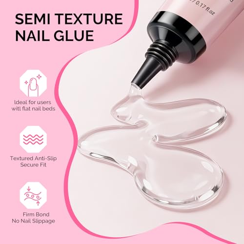 Image of MelodySusie Super Strong Nail Glue, 6Pcs Semi Solid Nail Glue, Quick Drying No Need for UV Lamp Glue Gel Long Lasting for Fake Acrylic Press On Nails