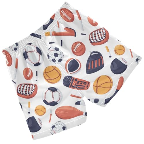 Pigsaly Boys Swim Trunks Football Rugby Balls Soccer Ice Hockey Boys Board Shorts Swimsuit Swimwear Summer Bathing Suit XS Multicolor2