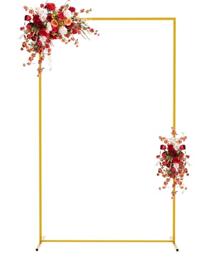 Aseem 6.6FTx4FT Gold Wedding Arch Backdrop Stand Square Metal