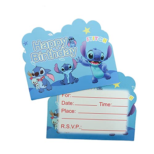 DRENGE 20pcs Stitch Birthday Invitations Stitch Party Invitations Birthday Party Supplies Decoration (2)