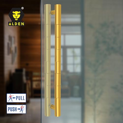 Image of ALDEN 18 inch Main Door Handle /Handle for Glass and Wooden Door /Pull and Push Stainless Steel Door Handle (PVD Gold) (4 Years Warranty) (Pack of 1)