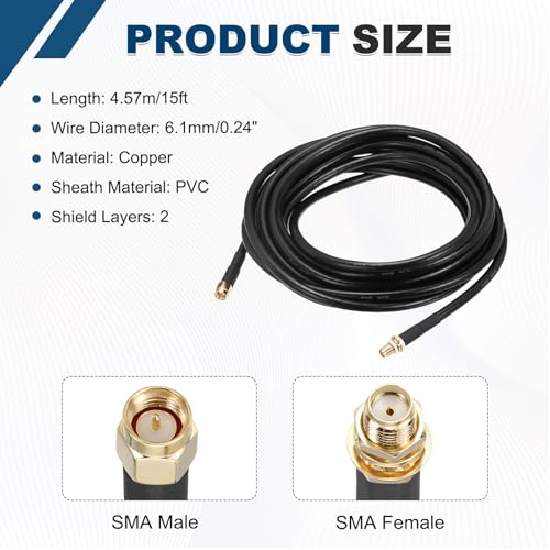 Cable coaxial de baja pérdida SMA macho a hembra KMR240 con blindaje de 50 ohm 2