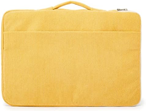 Kinmac Corduroy 360° Protective Water Resistant Laptop Case Bag Sleeve for HP Lenovo Dell ASUS Acer 14 inch Laptop,MacBook Pro 14 inch (Yellow)