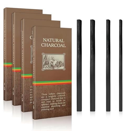 XMDROU 36 Stück Zeichenkohle Kohlestifte Zeichnen Natürlich Kohlestifte zum Zeichnen Charcoal Pencils Zeichenkohle aus Weidenholz für künstlerische Arbeiten Skizzen