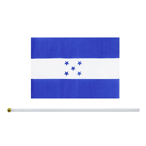 Pacote com 50 bandeiras de bandeira de mão com bandeiras redondas