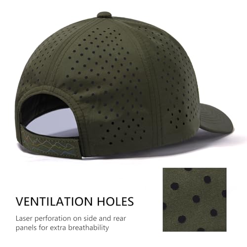 Image of UPF 50+ Performance Water Resistant Baseball Cap Lightweight Breathable Hat Golf Running Boat Hiking for Men Women