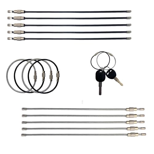 IDEASUM 60 Packs Stainless Steel Cable Keychain - 6