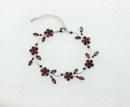 Image of Faship Gorgeous Rhinestone Crystal Floral Necklace Earrings Set
