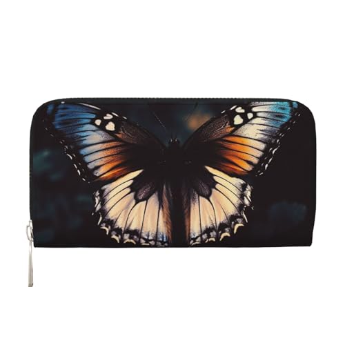 Portefeuille en cuir à motif papillon élégant et sécurisé pour femme