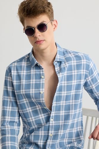Image of U TURN Men's Cotton Casual Printed Checkered Stylish Shirt for Men Plus Size Shirt for Men