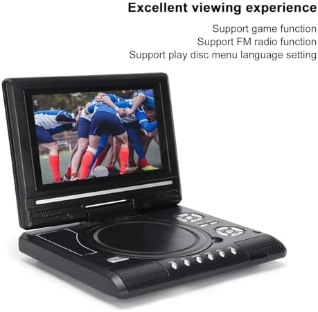 Portable 8.5 Inch DVD Player with 6.8 Inch Pan Screen 5 Hour Car DVD Player Support for CD/DVD/SD Card/USB Regions Free Two Speakers (LMD-750