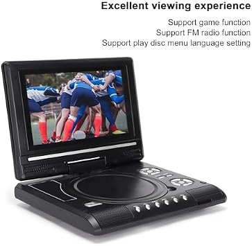 Portable 8.5 Inch DVD Player with 6.8 Inch Pan Screen 5 Hour Car DVD Player Support for CD/DVD/SD Card/USB Regions Free Two Speakers (LMD-750