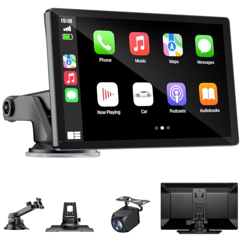 Image of 9 inch Wireless Apple Carplay Screen for Car & Android Auto with Backup Camera | Portable Touchscreen with OTA Update, GPS Navigation /Mirror Link /Voice Control /5.0 Bluetooth