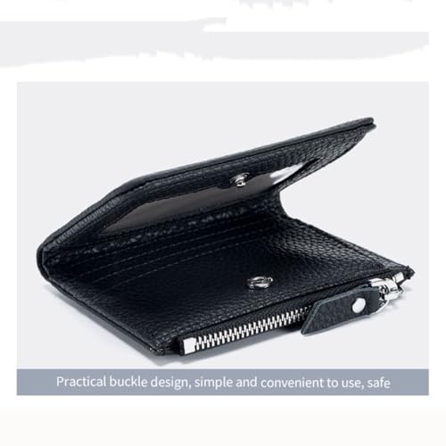 Money Wallet Portable Earphone Card Holder Bag Casual Zipper RFID Short Wallets Men Women(Black)4