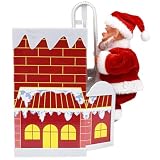 Hbbgdiy Juguete eléctrico de Papá Noel con Pilas con música, Escalera de Papá Noel para árbol de Navidad, Divertida decoración navideña para niños, hogar y exhibición de Fiesta