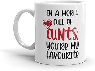in A World Full of Cunts, You're My Favourite Mug - Profanity Mugs Insult Saying Friend Funny Gift Shut Up Birthday Office Secret Santa Profanity Rude Mug Christmas mug Funny gifts for him gifts under