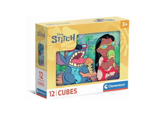 Clementoni – Cubes Puzzle Stitch 12 Cubes – 3 Ans et + – Jeu de société Manipulation Facile – Idée Cadeau