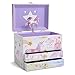 Produktbild Jewelkeeper Musikalisches Schmuckkästchen Kinder Mädchen - Einhorn Schmuckkasten mit Glitzer Regenbogen - Zwei Schubladen - Schmuckdose Kinder - Fördert Kreativität - The Beautiful Dreamer Melodie