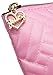 Juicy Couture Pink Makeup Bag Cosmetics Organizer Travel Essentials Zip Top Wedge Quilted Herringbone
