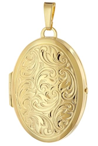 Medallón ovalado de oro sobre plata 925 con diseño paisley de alta joyería trendor