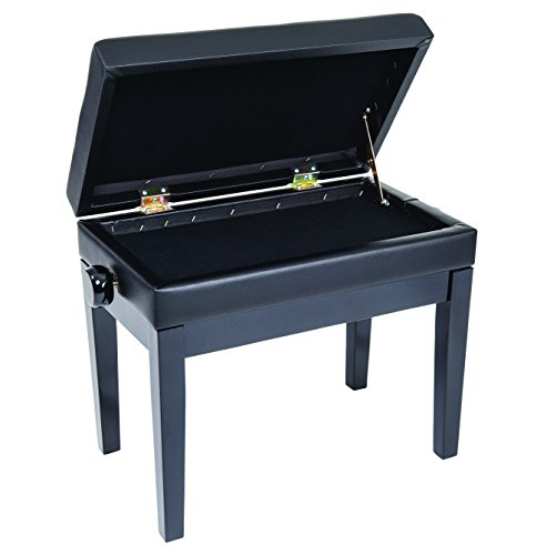 Kinsman KPB10BK Banquette Piano Deluxe à Taille Ajustable avec Compartiment Noir Satin - Les Beatles, Paul McCartney, John Lennon, RIngo Starr, George Harrison Kinsman KPB10BK Banquette Piano Deluxe à Taille Ajustable avec Compartiment Noir Satin – Image 3