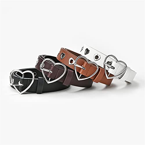 Familyhouse Heart Belt Studded Eyelet Belt Punk Leather Waist Belt With Metal Heart Buckle for Ladies Jeans4