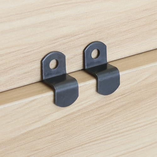 Image of 40pcs 3 /8 inch Depth Flat Offset Canvas Clips Black Metal Photo Frame Clips with Screws Z Shape Mirror Clamps Heavy Duty Offset Mirror Clips for Picture Framing