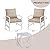 Shintenchi 3 Piece White Metal Outdoor Furniture Sectional Set, Modern Outdoor Metal Chair Conversation Furniture Set with Coffee Table for Patio,Backyard,Balcony (Khaki)