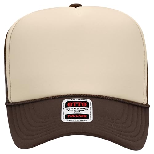 Image of OTTO Polyester Foam Front 5 Panel High Crown Mesh Back Trucker Hats in 97, Bulk, Wholesale