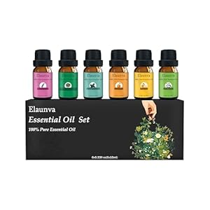 Essential Oils Set,100% Pure Natural,6 Scents,10ml Each,for Aromatherapy/Fragrance/Gift,Aroma Therapy Oil(Tea Tree,Eucalyptus,Lavender,Orange,Peppermint,Lemon),0.33Fl Oz*6-Pack of Basic Set