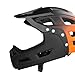 Vaveren Full Face Bike Helmet Comfortable Bicycle Helmet Climbing Ventilated Biking Adjustable Riding Skateboarding with Sun Hat Brim, Black Orange