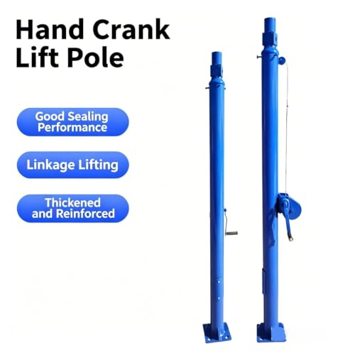 Image of 3-6M Manual Hand Crank Telescopic Mast, Heavy Duty Steel Adjustable Lift Pole for Security Camera & Lighting Equipment(Blue,4M)