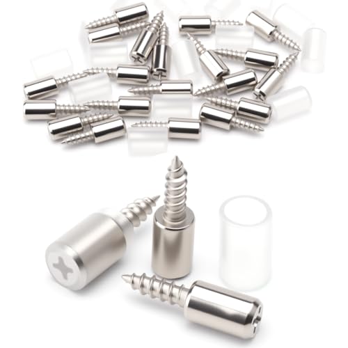 APOMOONS 20 piezas soporte baldas armario, Soportes para estantes con protección de goma, soporte para estantes pernos para estantes, tornillo autorroscante para armarios muebles roperos