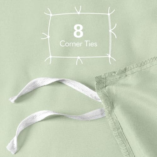 Image of Duvet Cover King, 3 Piece Cotton Like Polyester With Zipper Closure, Sage
