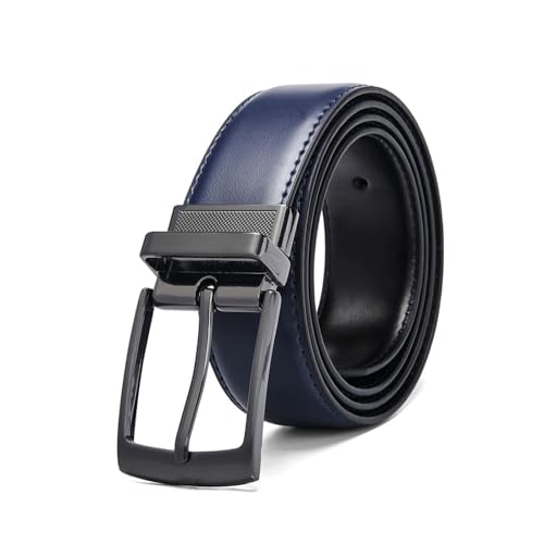 Business Belt Men's Two-in-one Reversible Rotating Buckle Casual Daily Denim Belt Versatile Double-sided Men's Belts