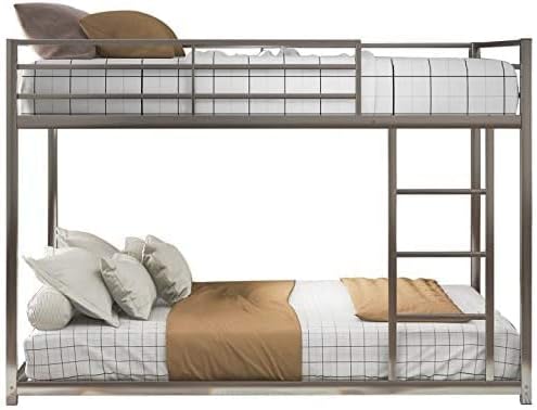 MASCO International PVT LTD Bunk Bed,Full Over Full Bunk Bed Frame Heavy Duty Space-Saving Design (Metal, Glossy,Silver)