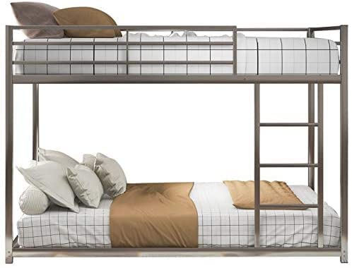 MASCO International PVT LTD Bunk Bed,Full Over Full Bunk Bed Frame Heavy Duty Space-Saving Design (Metal, Glossy,Silver)