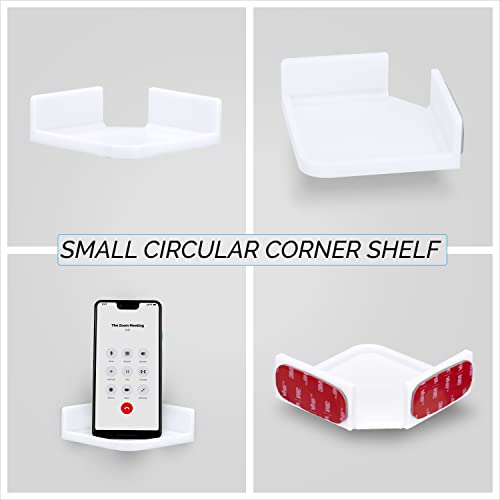 Image of Brainwavz Mini Corner Shelf Mount for Security Cameras, Baby Monitors, Speakers, Plants & More, Universal Holder, Strong Adheasive, No Mess, Screwless (White)